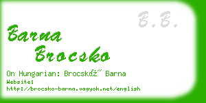 barna brocsko business card